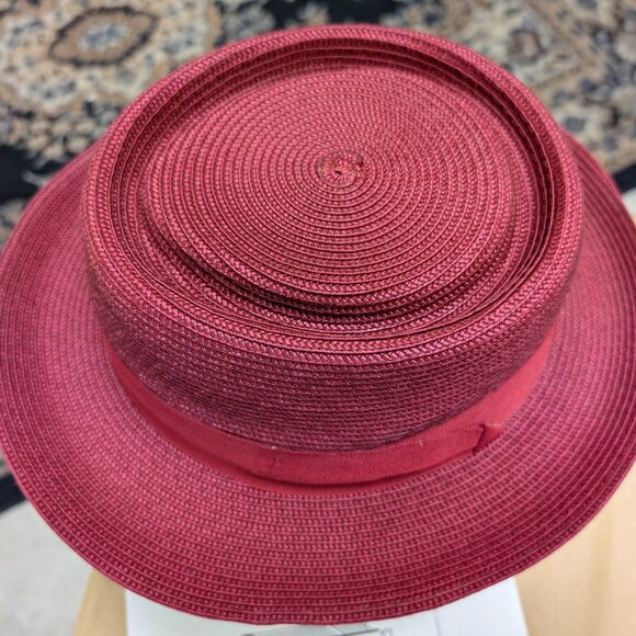 Bruno Capelo Red Monaco Pork Pie Hat - Size M - Picture 1 of 6